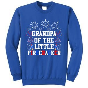 Grandpa Of The Little Firecracker Gift 4th Of July Birthday Gift Tall Sweatshirt