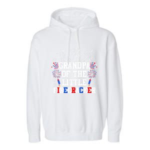 Grandpa Of The Little Firecracker Gift 4th Of July Birthday Gift Garment-Dyed Fleece Hoodie