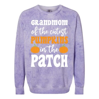 Grandmom Of The Cutest Pumpkins In The Patch Halloween Gift Colorblast Crewneck Sweatshirt