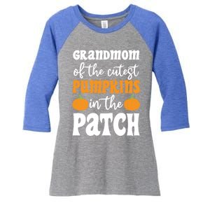 Grandmom Of The Cutest Pumpkins In The Patch Halloween Gift Women's Tri-Blend 3/4-Sleeve Raglan Shirt