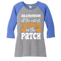 Grandmom Of The Cutest Pumpkins In The Patch Halloween Gift Women's Tri-Blend 3/4-Sleeve Raglan Shirt