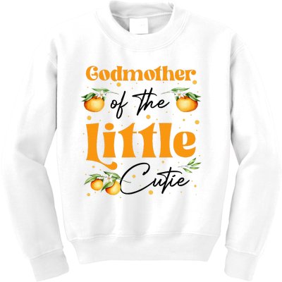 Godmother Of The Little Cutie Clementine Birthday Party Kids Sweatshirt