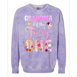 Grandma Of The Fairy One 1St Birthday Party Decoration Colorblast Crewneck Sweatshirt