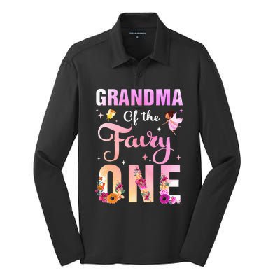 Grandma Of The Fairy One 1St Birthday Party Decoration Silk Touch Performance Long Sleeve Polo