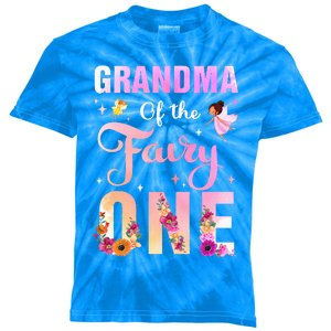 Grandma Of The Fairy One 1St Birthday Party Decoration Kids Tie-Dye T-Shirt