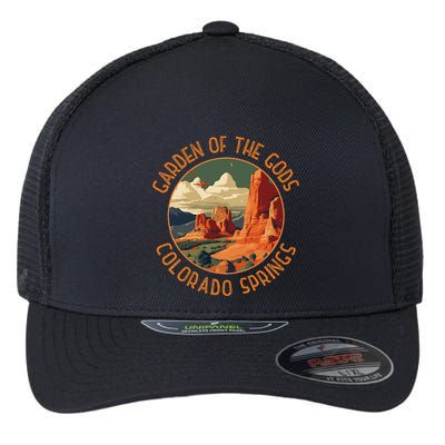 Garden Of The Gods Colorado Springs Distressed Circle Flexfit Unipanel Trucker Cap