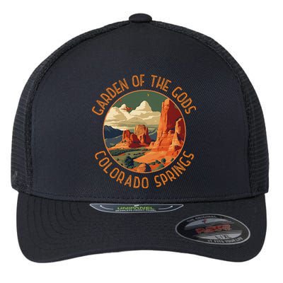 Garden Of The Gods Colorado Springs Distressed Circle Flexfit Unipanel Trucker Cap