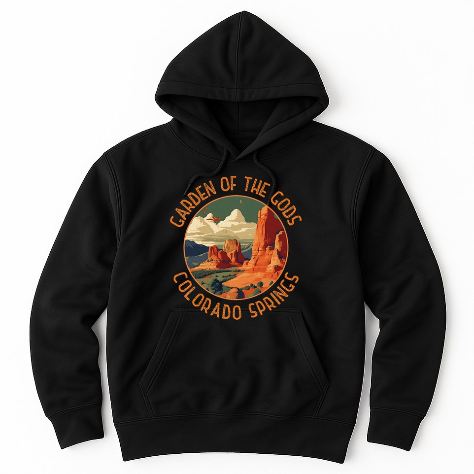 Garden Of The Gods Colorado Springs Distressed Circle Hoodie