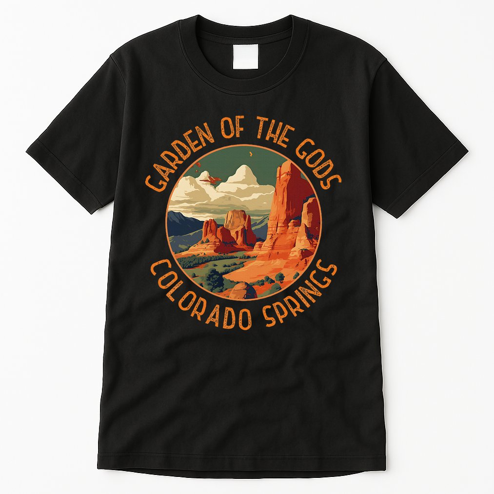Garden Of The Gods Colorado Springs Distressed Circle Tall T-Shirt
