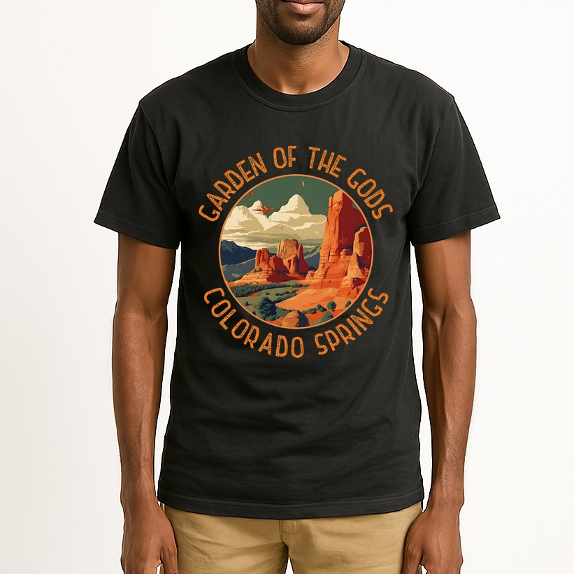 Garden Of The Gods Colorado Springs Distressed Circle Tall T-Shirt