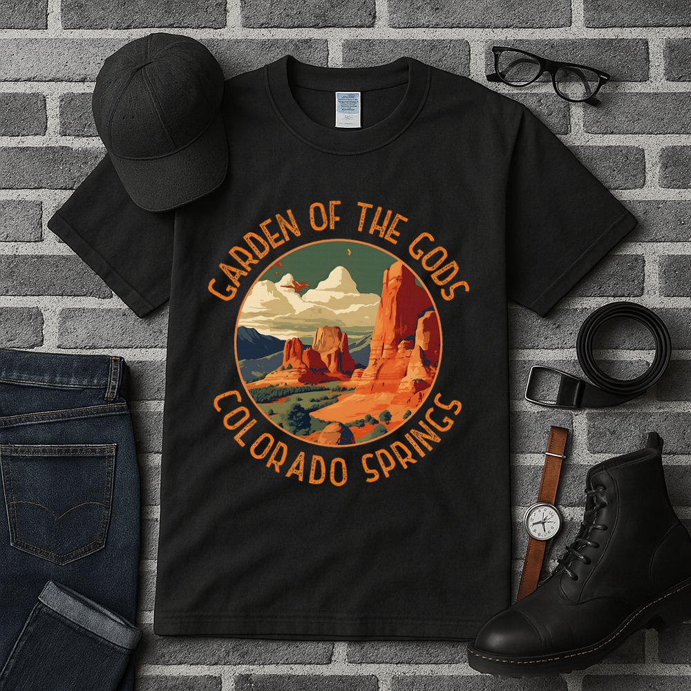 Garden Of The Gods Colorado Springs Distressed Circle Tall T-Shirt