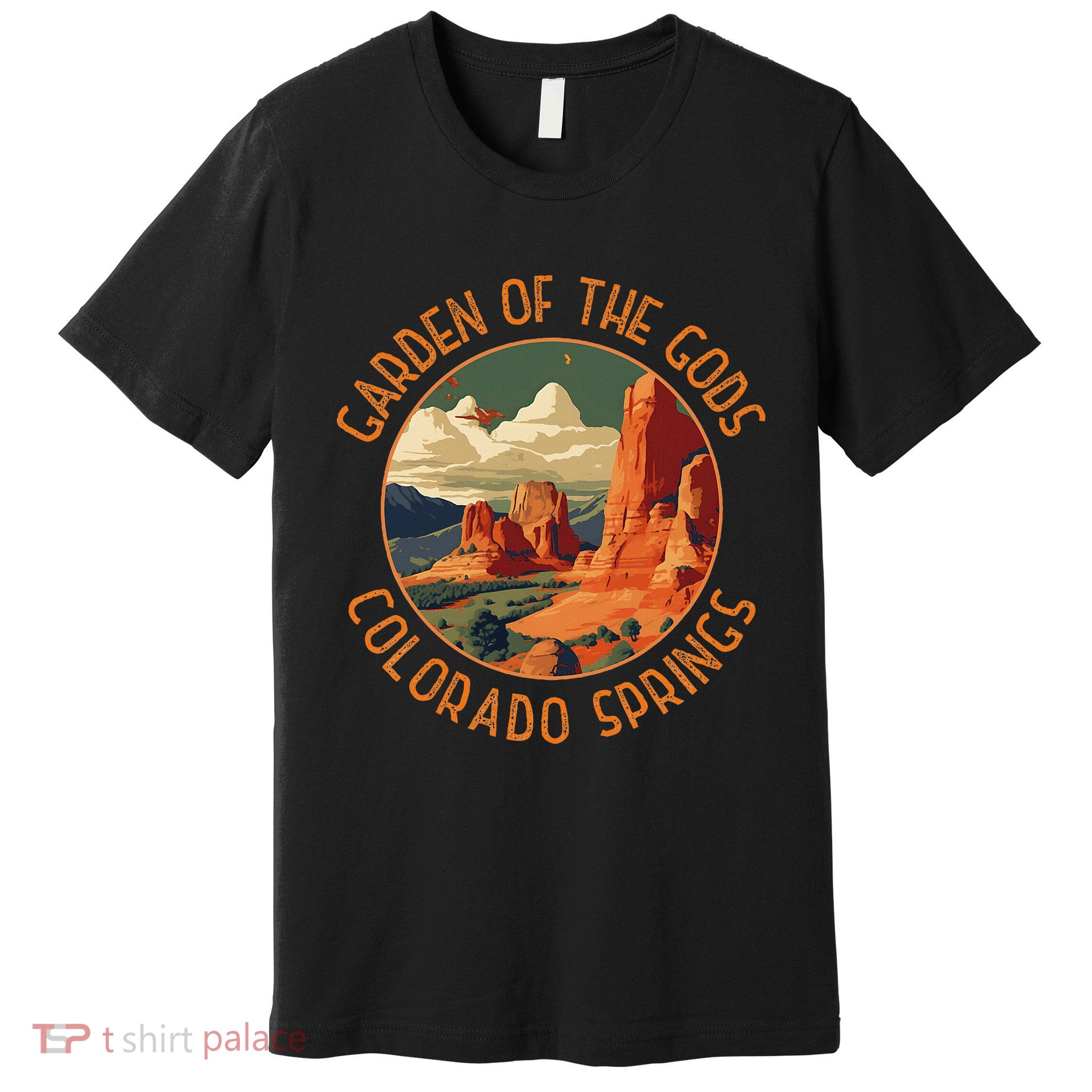 Garden Of The Gods Colorado Springs Distressed Circle Premium T-Shirt