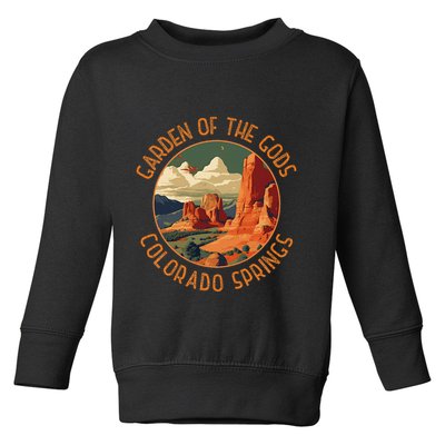 Garden Of The Gods Colorado Springs Distressed Circle Toddler Sweatshirt