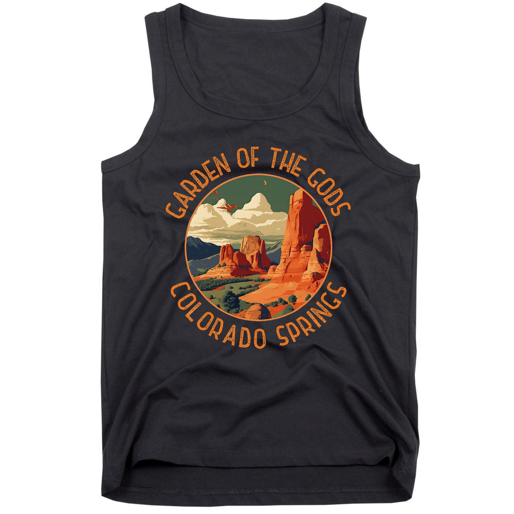 Garden Of The Gods Colorado Springs Distressed Circle Tank Top
