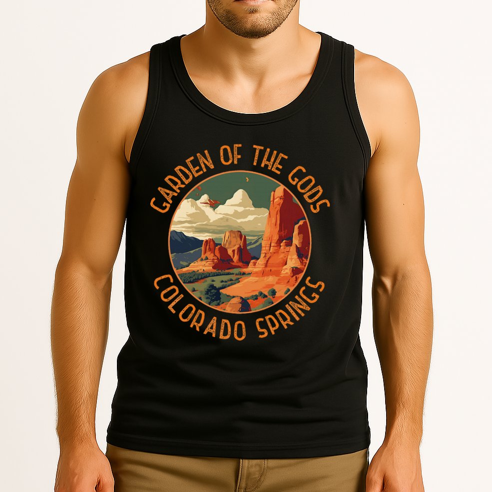 Garden Of The Gods Colorado Springs Distressed Circle Tank Top