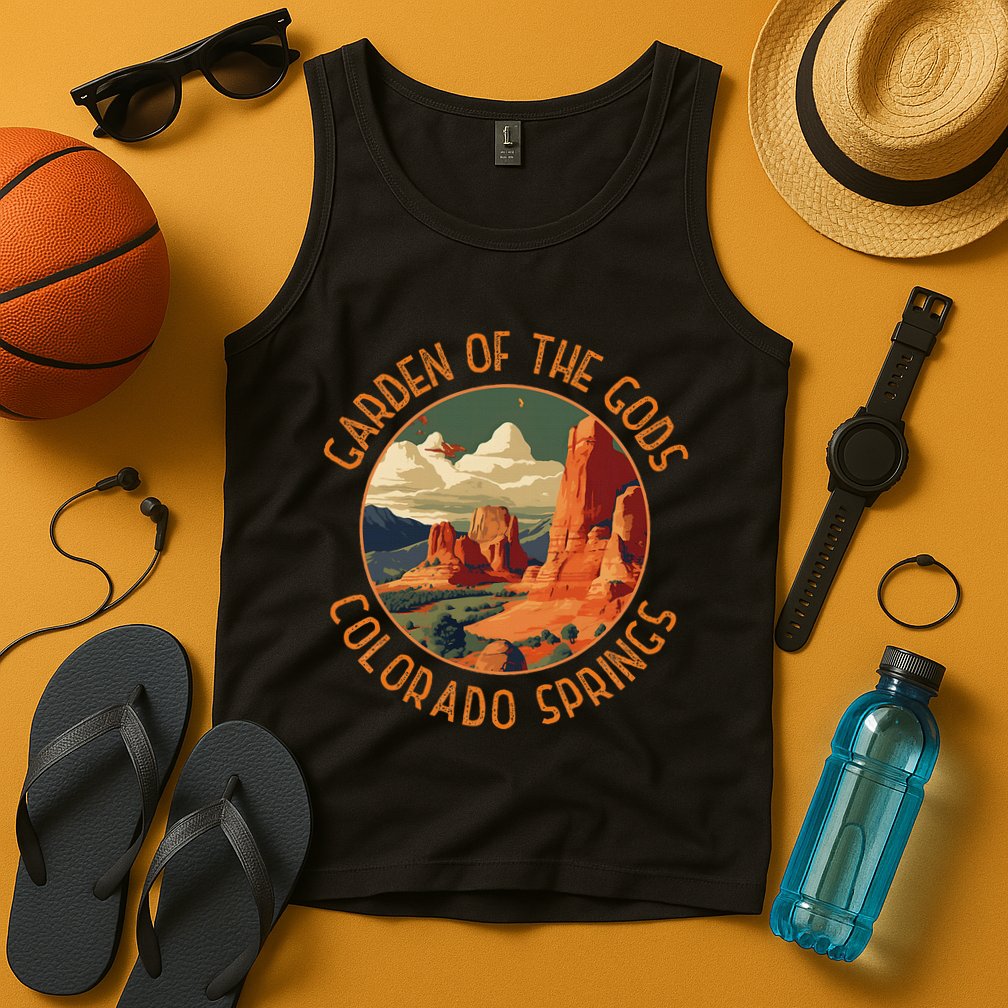 Garden Of The Gods Colorado Springs Distressed Circle Tank Top