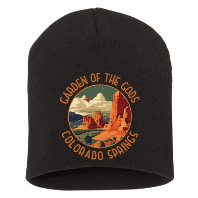 Garden Of The Gods Colorado Springs Distressed Circle Short Acrylic Beanie
