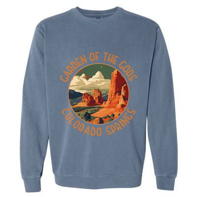 Garden Of The Gods Colorado Springs Distressed Circle Garment-Dyed Sweatshirt