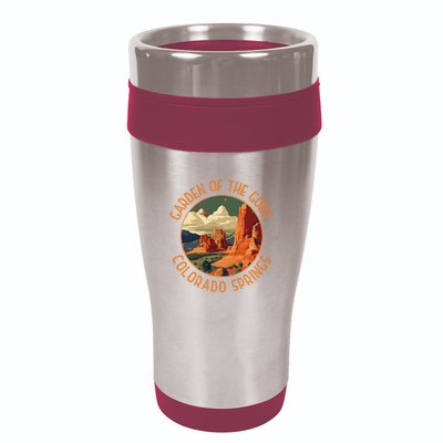Garden Of The Gods Colorado Springs Distressed Circle 16oz Travel Tumbler