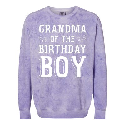 Grandma Of The Birthday Boy Celebration Colorblast Crewneck Sweatshirt