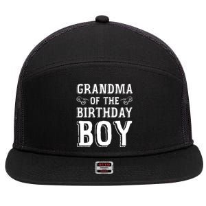 Grandma Of The Birthday Boy Celebration 7 Panel Mesh Trucker Snapback Hat