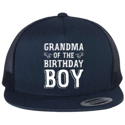 Grandma Of The Birthday Boy Celebration Flat Bill Trucker Hat