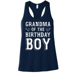 Grandma Of The Birthday Boy Celebration Women's Racerback Tank