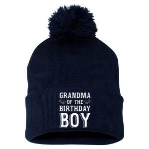 Grandma Of The Birthday Boy Celebration Pom Pom 12in Knit Beanie