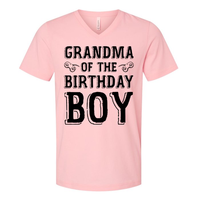 Grandma Of The Birthday Boy Celebration V-Neck T-Shirt