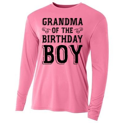 Grandma Of The Birthday Boy Celebration Cooling Performance Long Sleeve Crew