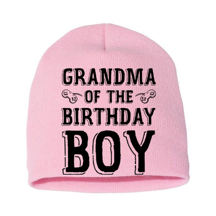 Grandma Of The Birthday Boy Celebration Short Acrylic Beanie