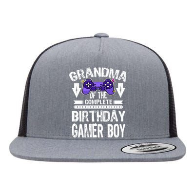 Grandma Of The Birthday Gamer Flat Bill Trucker Hat