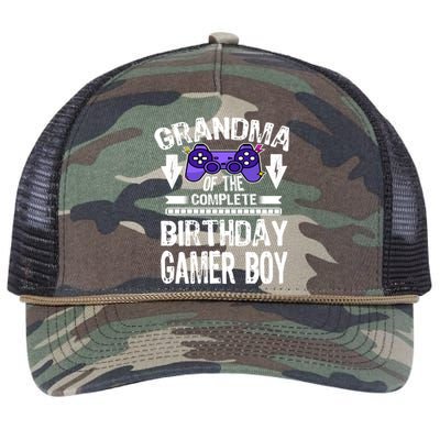 Grandma Of The Birthday Gamer Retro Rope Trucker Hat Cap