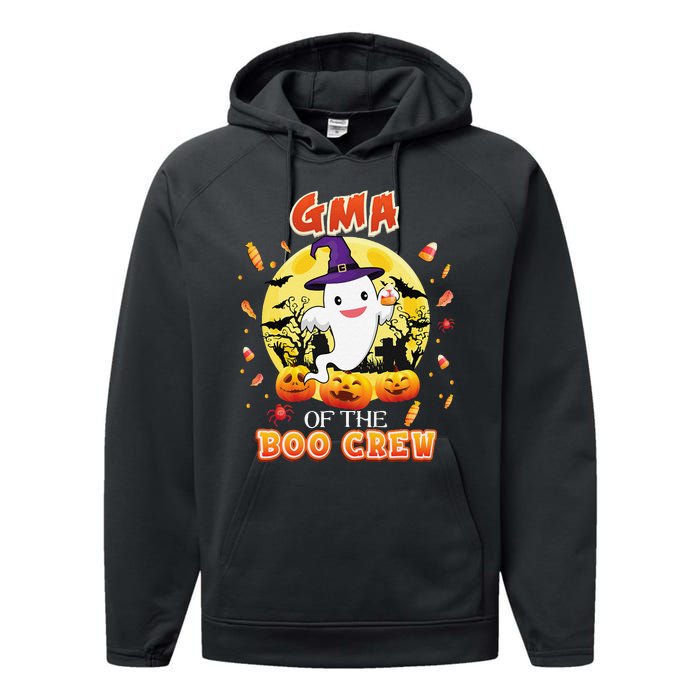 Gma Of The Boo Crew Halloween Cute Ghost Pumpkin Scary Performance Fleece Hoodie