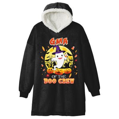 Gma Of The Boo Crew Halloween Cute Ghost Pumpkin Scary Hooded Wearable Blanket