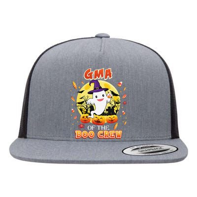 Gma Of The Boo Crew Halloween Cute Ghost Pumpkin Scary Flat Bill Trucker Hat