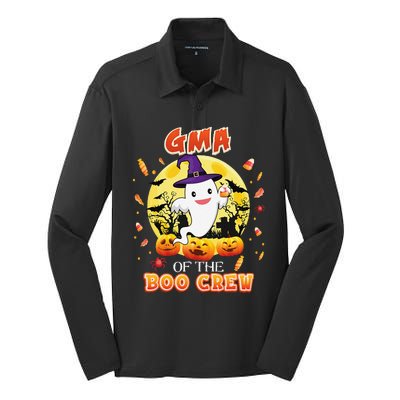 Gma Of The Boo Crew Halloween Cute Ghost Pumpkin Scary Silk Touch Performance Long Sleeve Polo