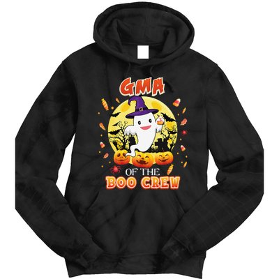 Gma Of The Boo Crew Halloween Cute Ghost Pumpkin Scary Tie Dye Hoodie