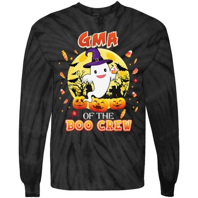 Gma Of The Boo Crew Halloween Cute Ghost Pumpkin Scary Tie-Dye Long Sleeve Shirt