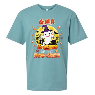 Gma Of The Boo Crew Halloween Cute Ghost Pumpkin Scary Sueded Cloud Jersey T-Shirt