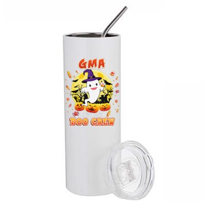 Gma Of The Boo Crew Halloween Cute Ghost Pumpkin Scary Stainless Steel Tumbler