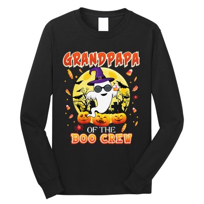 Grandpapa Of The Boo Crew Halloween Cute Ghost Pumpkin Scary Long Sleeve Shirt