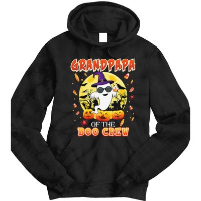 Grandpapa Of The Boo Crew Halloween Cute Ghost Pumpkin Scary Tie Dye Hoodie