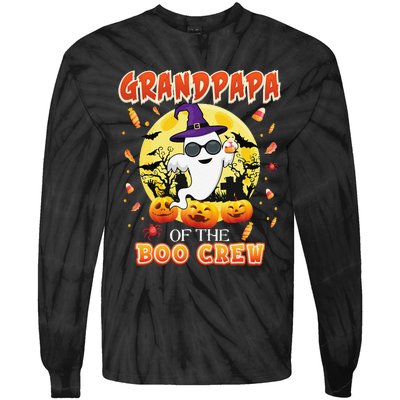 Grandpapa Of The Boo Crew Halloween Cute Ghost Pumpkin Scary Tie-Dye Long Sleeve Shirt