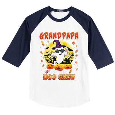 Grandpapa Of The Boo Crew Halloween Cute Ghost Pumpkin Scary Baseball Sleeve Shirt