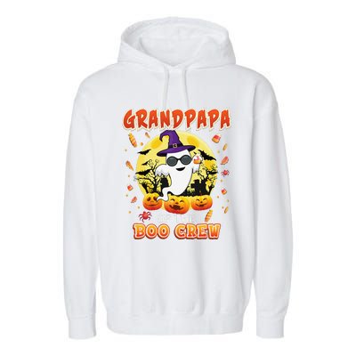 Grandpapa Of The Boo Crew Halloween Cute Ghost Pumpkin Scary Garment-Dyed Fleece Hoodie