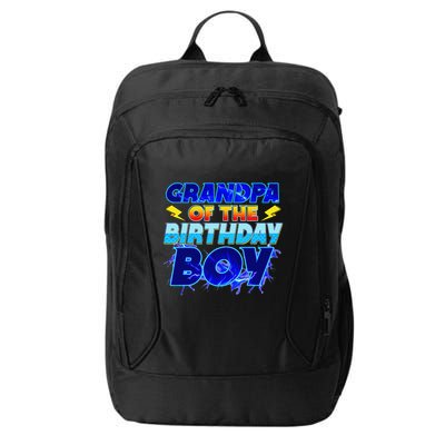 Grandpa Of The Birthday Boy Family Party Funny Hedgehog City Backpack