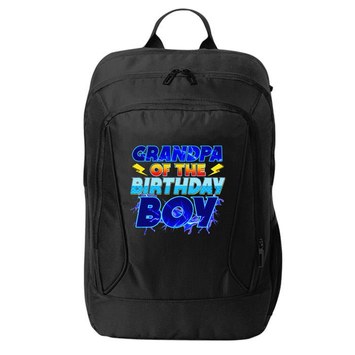 Grandpa Of The Birthday Boy Family Party Funny Hedgehog City Backpack