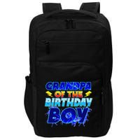Grandpa Of The Birthday Boy Family Party Funny Hedgehog Impact Tech Backpack
