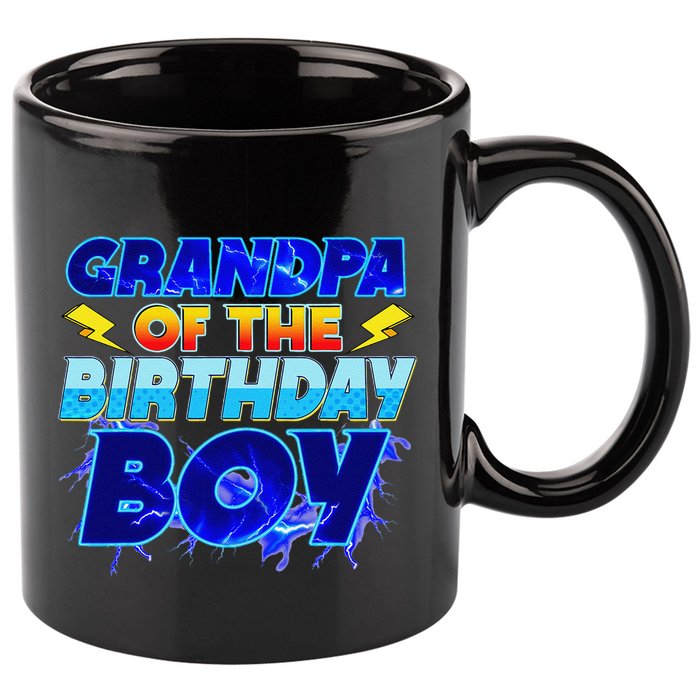 Grandpa Of The Birthday Boy Family Party Funny Hedgehog 11oz C Handle Ceramic Mug